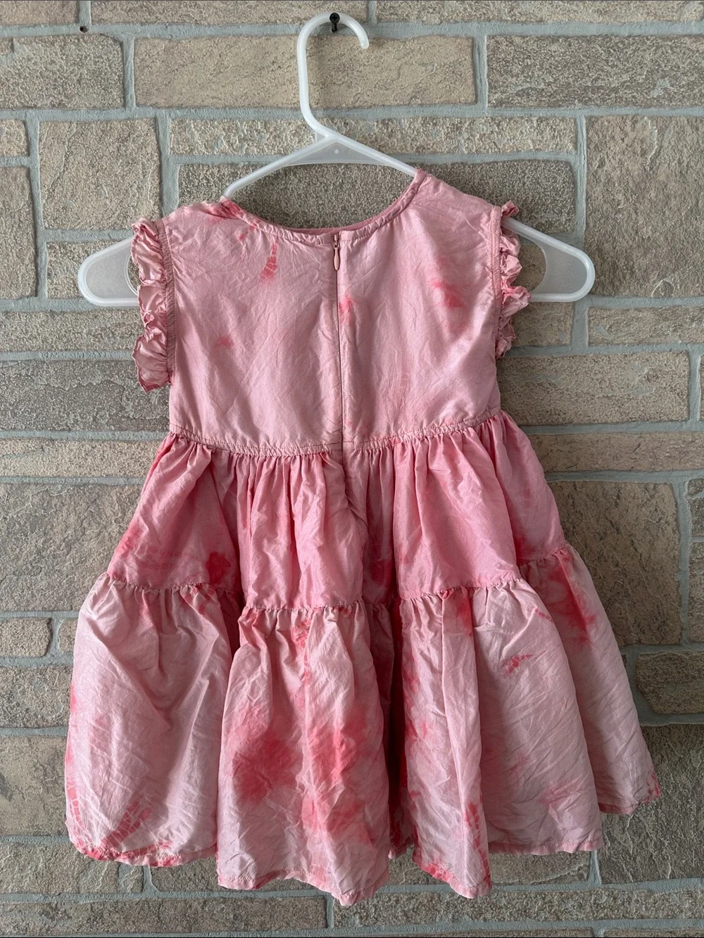 Pink Chicken NY Girls Silk Polly Dress Tie Dye Mellow Rose 3 Years